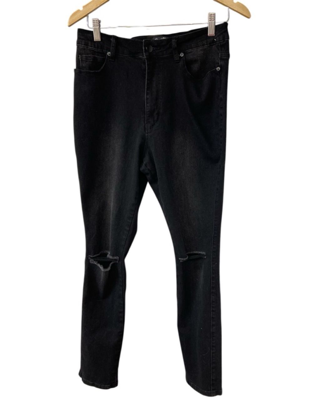 Swank A Posh Black Distressed Skinny Jeans Size Juniors 11